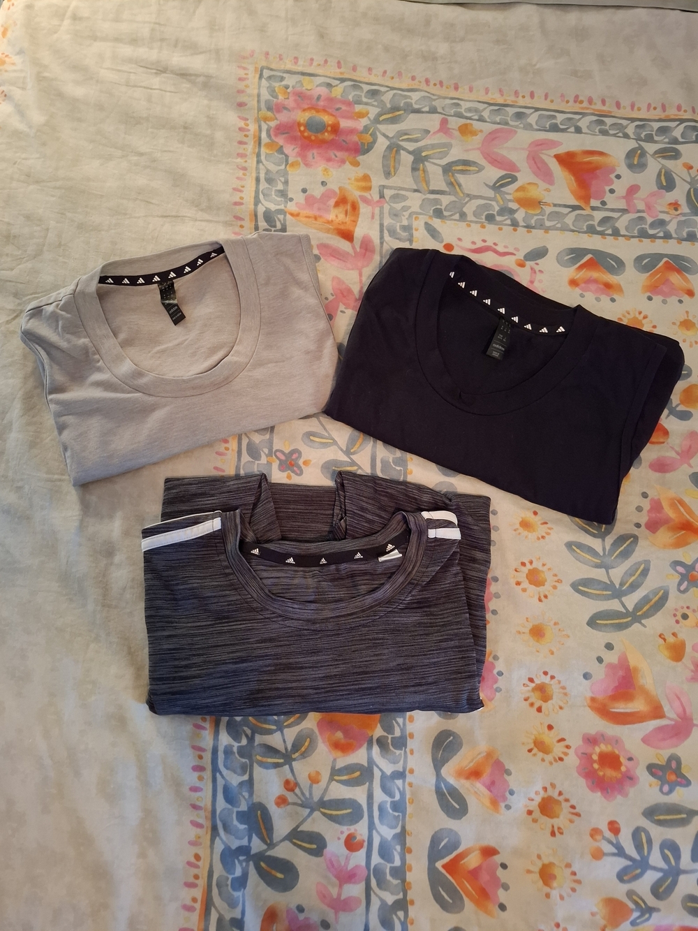 adidas Men’s T-Shirt Bundle – Black, Light Gray, Heathered Dark Gray
